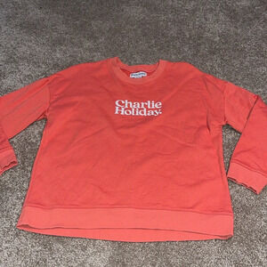 Charlie Holiday Coral Oversized Sweatshirt - size 4. T
